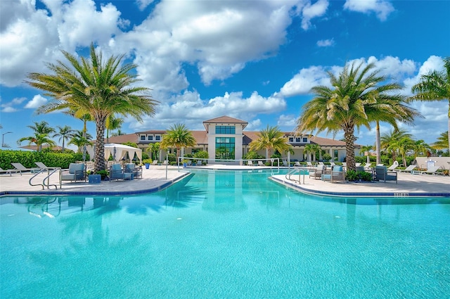 view of pool with a patio