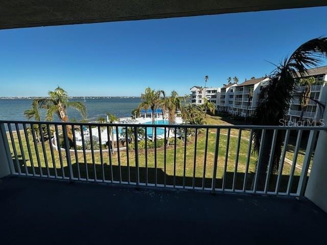 balcony with a water view