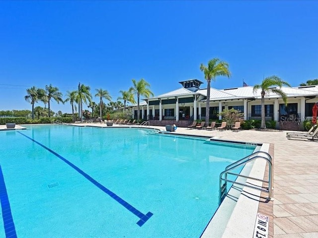 view of pool featuring a patio area