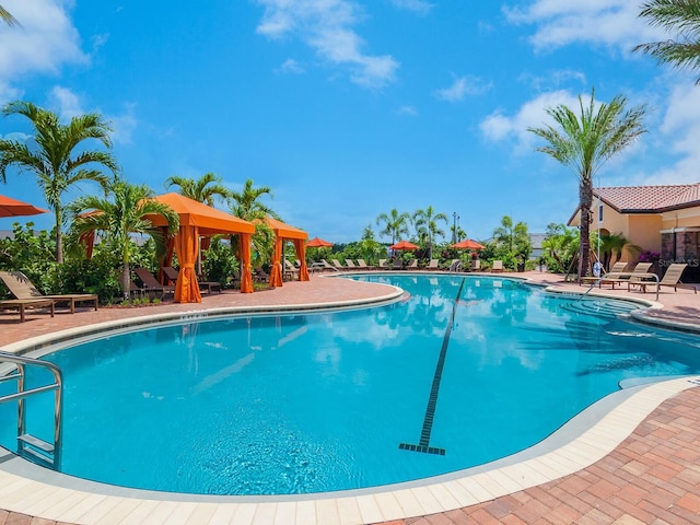 view of pool with a patio area