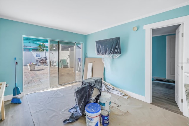 bedroom with hardwood / wood-style floors