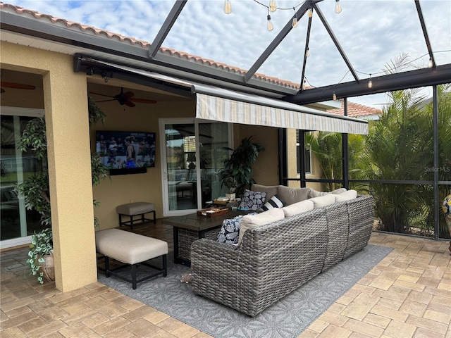 view of patio featuring an outdoor hangout area