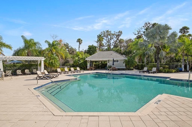 view of pool with a patio