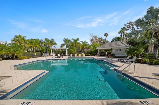 view of pool featuring a patio area