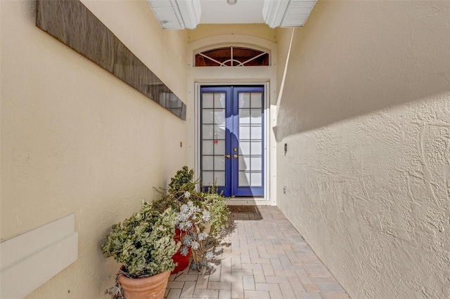 doorway to property with french doors