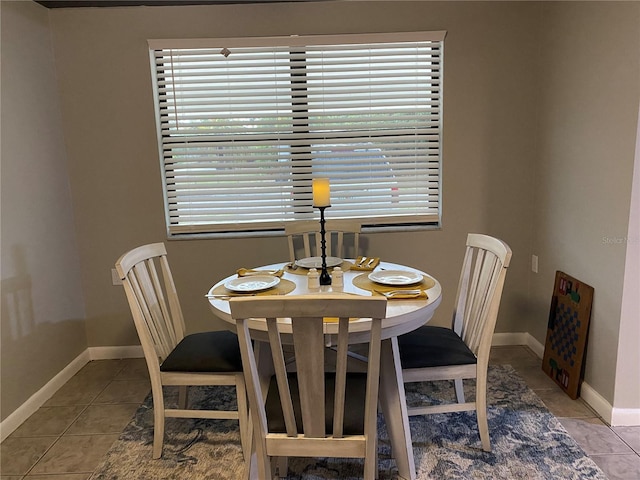 view of tiled dining area