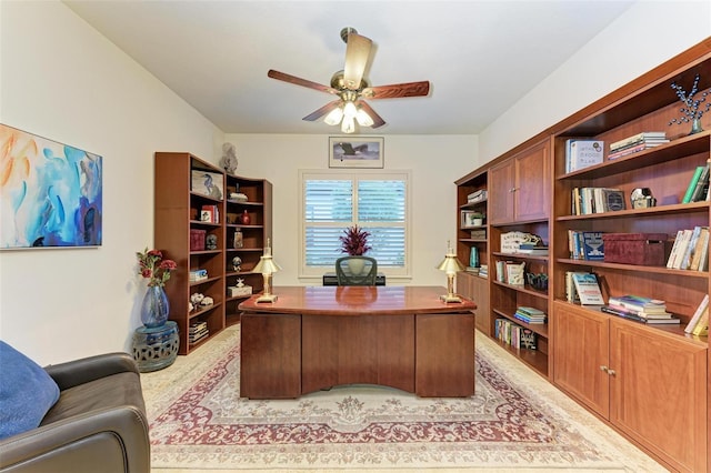 office featuring ceiling fan