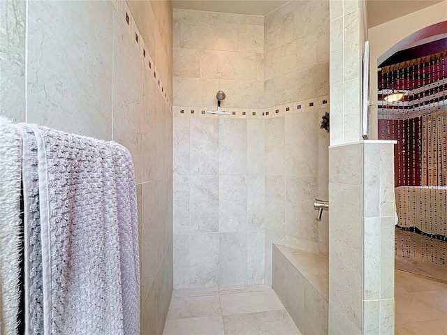 bathroom featuring a shower