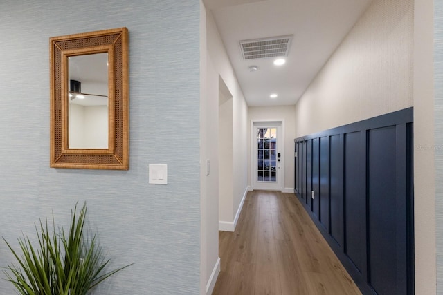 hallway featuring light hardwood / wood-style floors