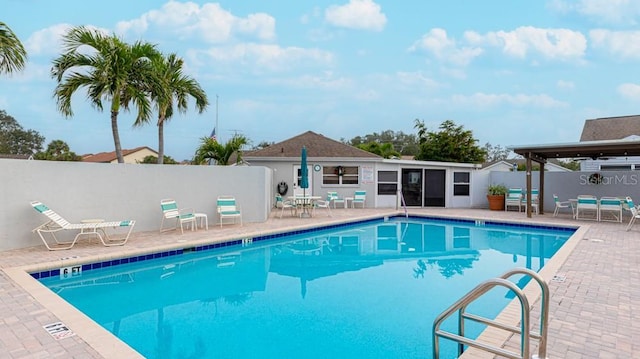 view of pool with a patio area