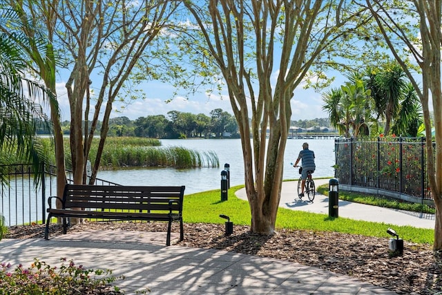 view of home's community featuring a water view