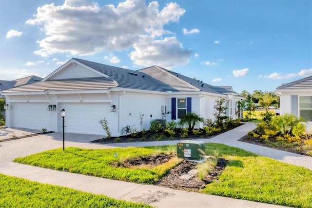 exterior space with a garage