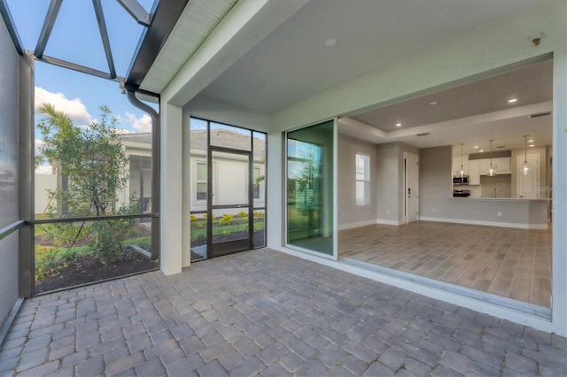 view of unfurnished sunroom