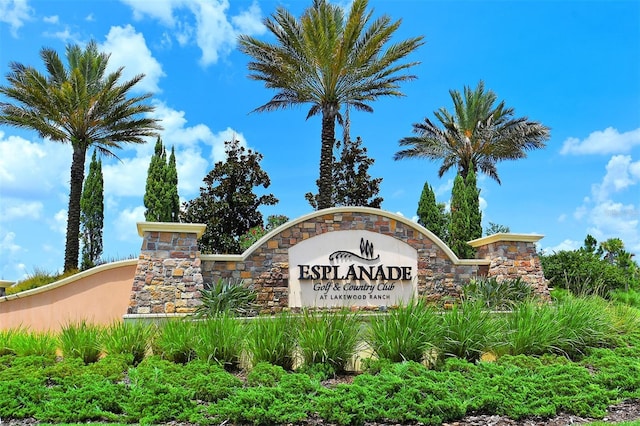 view of community sign