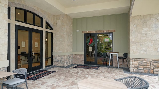 entrance to property with french doors