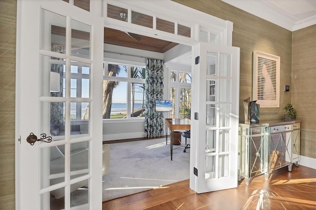 doorway to outside with french doors