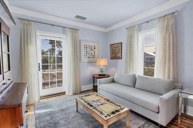 living room featuring hardwood / wood-style floors