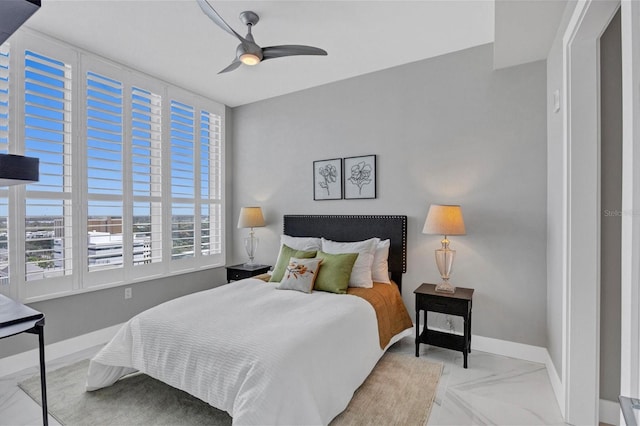 bedroom with ceiling fan