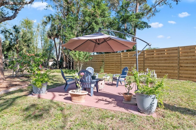 view of yard with a deck