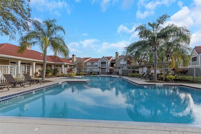 view of pool featuring a patio area