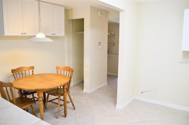 view of tiled dining room