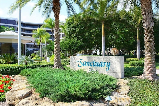 view of community sign