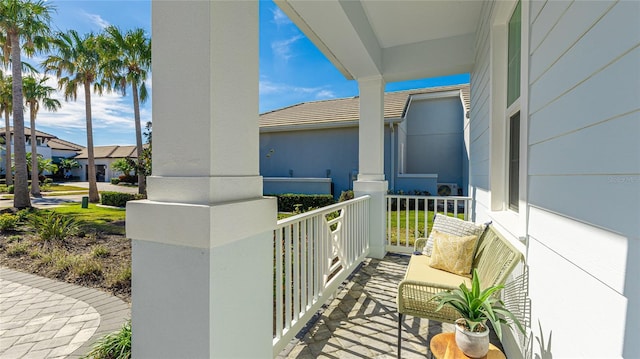 balcony with covered porch