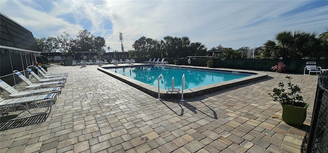 view of pool featuring a patio area