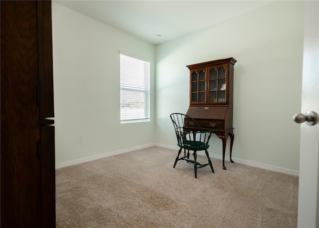 view of carpeted office space