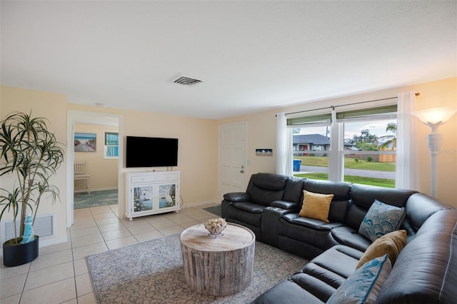 view of tiled living room