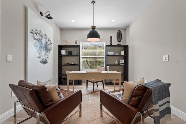 living area featuring light hardwood / wood-style flooring