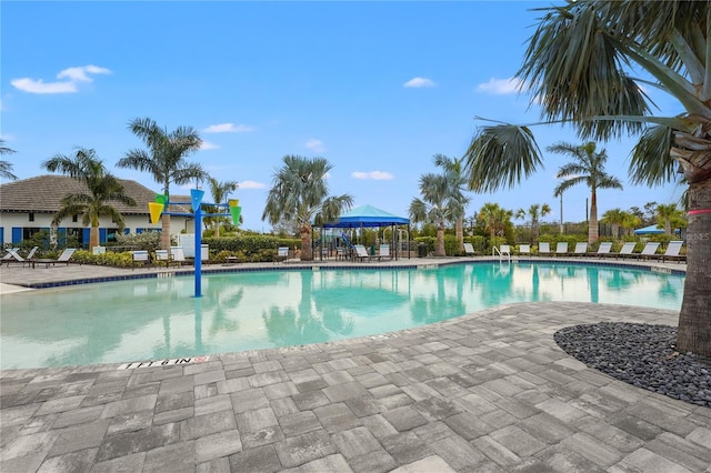 view of pool with a patio