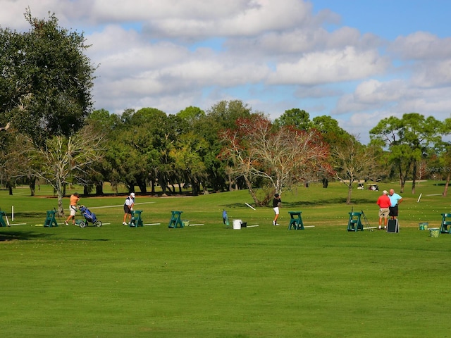 view of home's community with a lawn