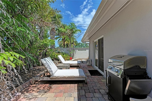 view of patio with grilling area