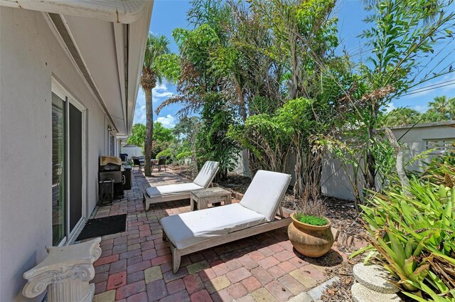 view of patio featuring grilling area