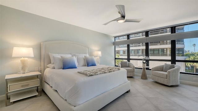 bedroom with ceiling fan