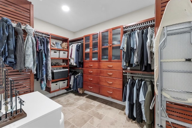 view of walk in closet