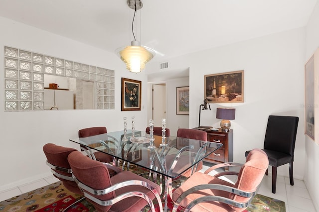 view of tiled dining space