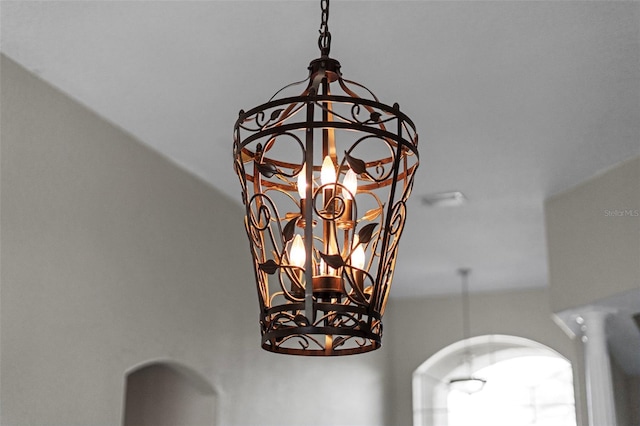 details featuring a notable chandelier