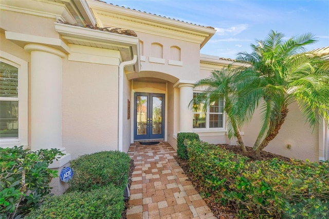 doorway to property with french doors