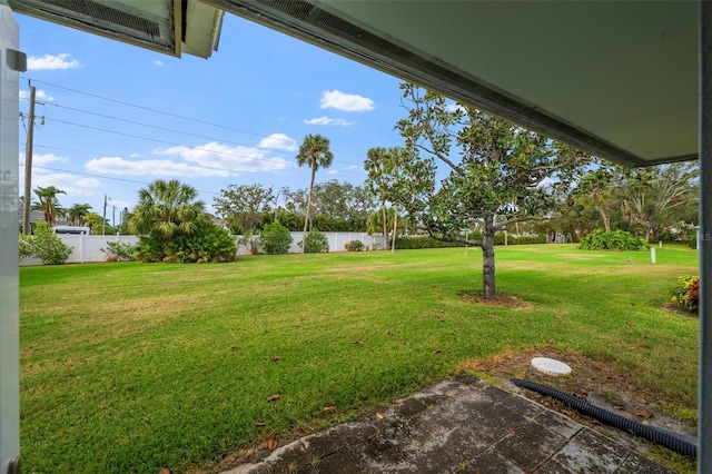 view of yard with fence