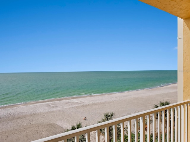 water view featuring a beach view