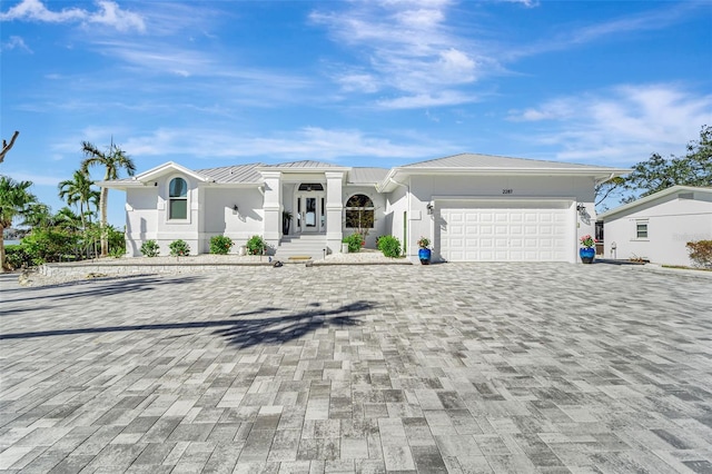 view of front facade with a garage