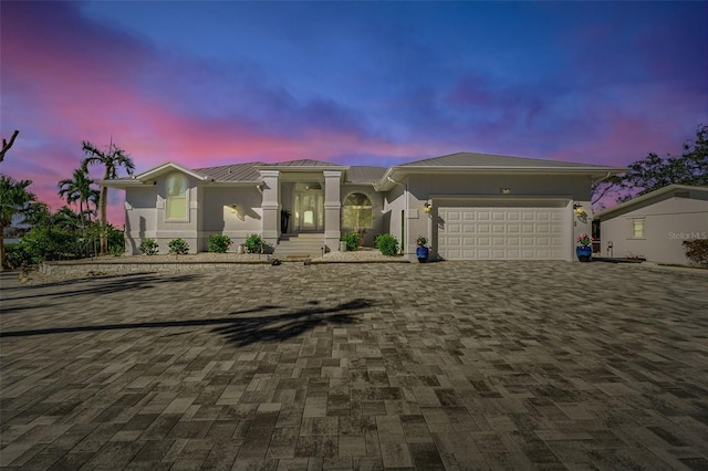 view of front of house featuring a garage