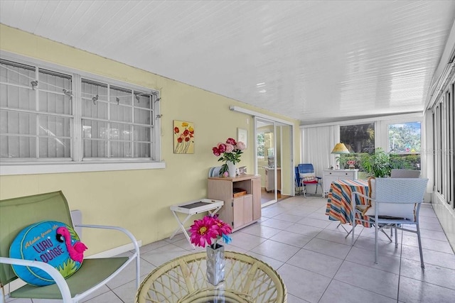 sunroom featuring french doors