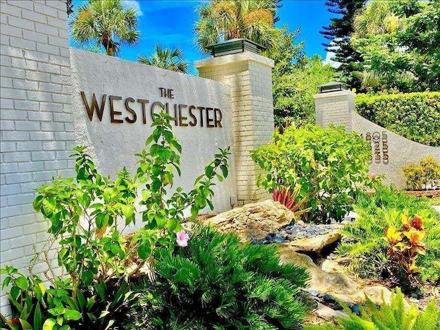 view of community sign