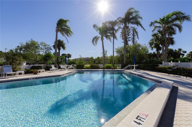 view of pool with a patio