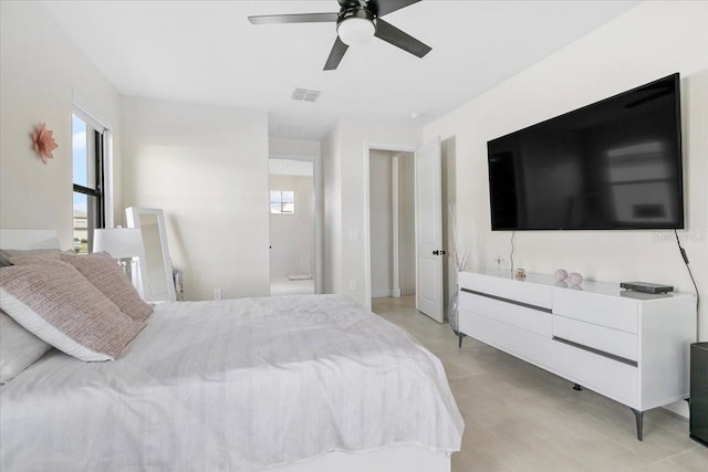 bedroom featuring ceiling fan