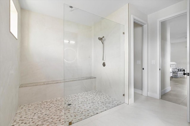 bathroom featuring walk in shower