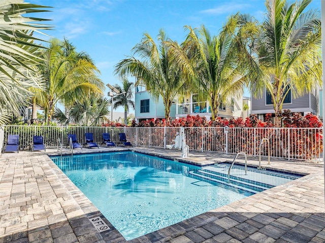 view of pool with a patio